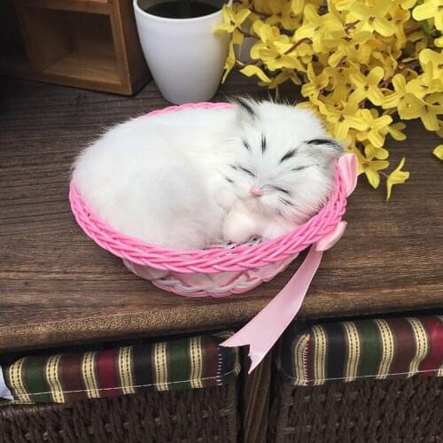 Simulation cute sleeping cat 13x9x6cm model polyethylene&furs cat model home decoration props ,model gift d644