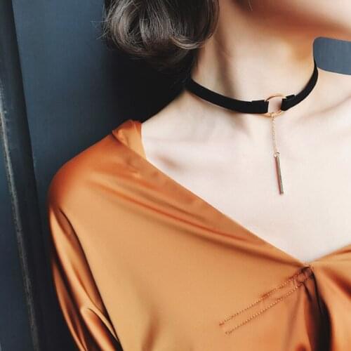 Fashion Charming Black Velvet Choker Necklace For Women Tassel Chain Pendant Necklace Jewelry Female Fashion Party Girls Gifts