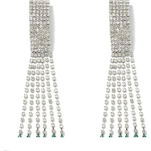 Fashion Baroque Retro Green Crystal Earrings Rhinestone Waterdrop Dangle Drop Earrings Eardrop For Women Jewelry