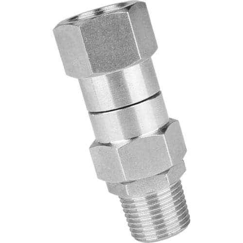 Stainless Steel High Pressure Washer Swivel Joint 3/8 Inch Pressure Washer Couplers 360 Degree Rotation Connector