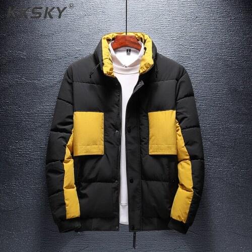 Kksky Winter Jackets Men 2020 Warm Thick Cotton Parkas Mens Fashion Coats Multi-pocket Casual Oversized 5XL Overcoat Long Sleeve