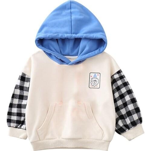 New Spring Autumn Baby Boys Girls Clothes Children Cotton Plaid Hoodies One Piece Toddler Casual Costume Infant Kids Tracksuits