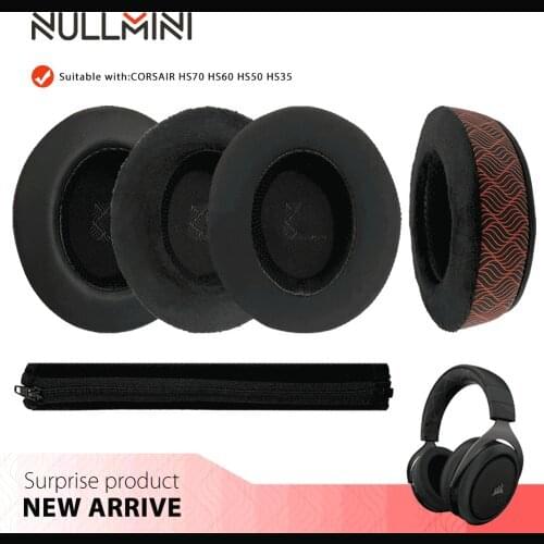 NullMini For CORSAIR HS70,HS60,HS50,HS35,2100 Replacement Earpads Headband Headphones Sleeve Earmuffs Temperature Color Changing