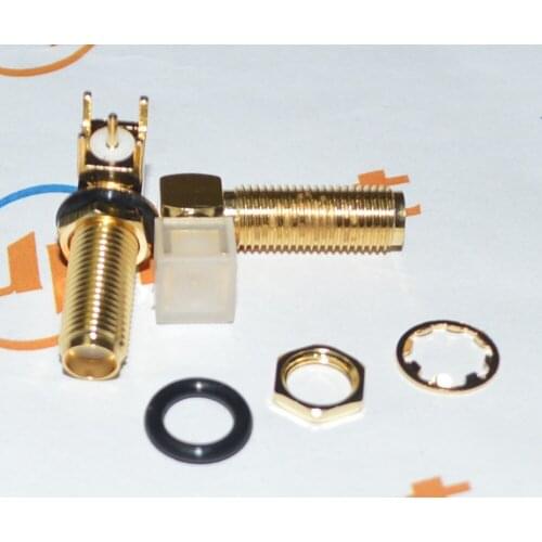 RF SMA Connector PCB Mount Female Right Angle Long Type 17 screw