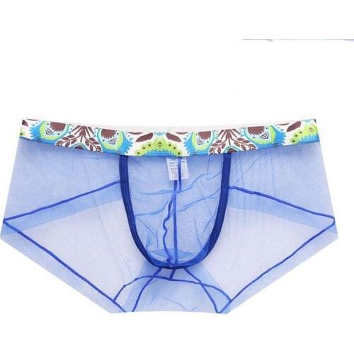 Sexy Transparent Boxer Shorts Mens Sheer Mesh Underwear Gay Ultra Thin Lingerie Briefs Boxershorts Trunks ropa interior hombre