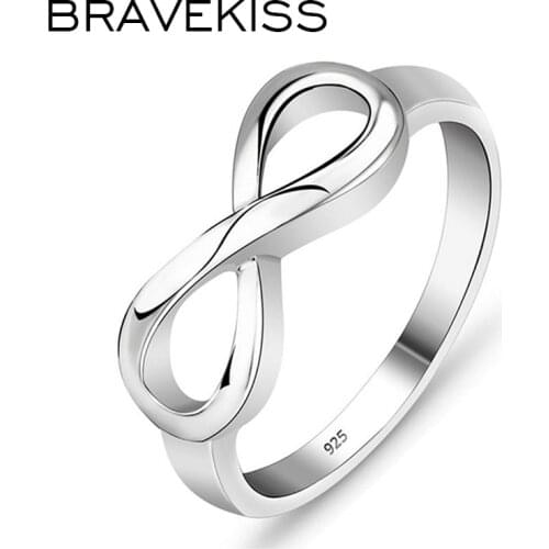 BRAVEKISS Multi-size Silver Plated Rings Romantic Infinity Love Ring 2019 Fashion Jewelry for Women Valentines Day Gift PR0211