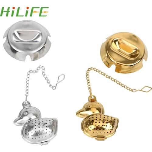 HILIFE Mesh Filter Strainer For Loose Tea Leaf Spice Stainless Steel Home Kitchen Accessories Hangable Duck Shape Tea Infuser