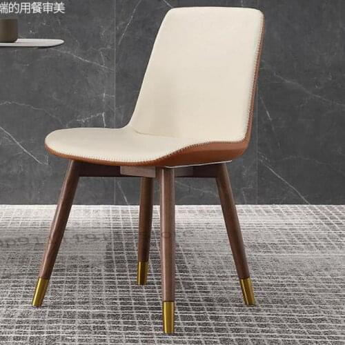 Nordic Solid Wood Dining Chair Modern Simple Stool Back Upholstery Leisure Restaurant Chair Desk Chair Designer Chair