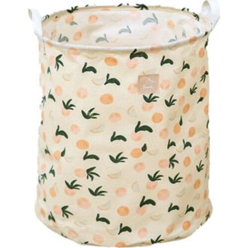 Millet wheat color printing storage bucket fabric clothes basket laundry basket cotton and linen cartoon storage folding storage