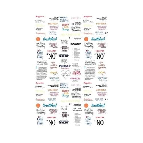 Fashion New Style Hot Selling Japanese English Words Nail Stickers Ligh Thin Traceless Nail Decals Paper Nail Sticker for Women