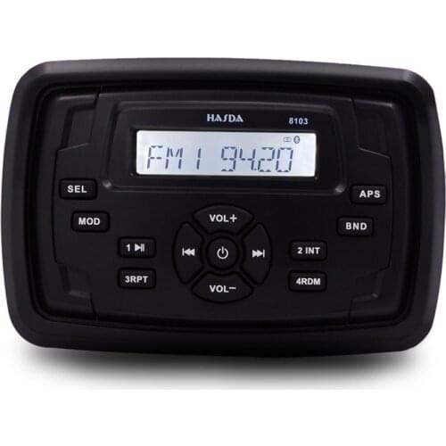 HASDA Waterproof Marine Radio audio Boat Audio Motorcycle Receiver RV Car Bluetooth Sound System FM AM USB Square MP3 Player