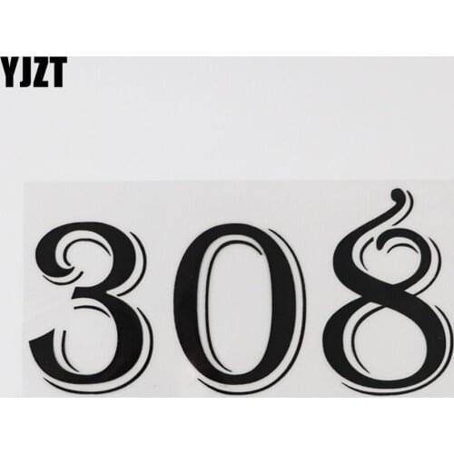 YJZT 15.6CM*7.7CM Fashion Fun Race Number 308 Vinyl Car-styling Car Sticker Windshield 13D-0464