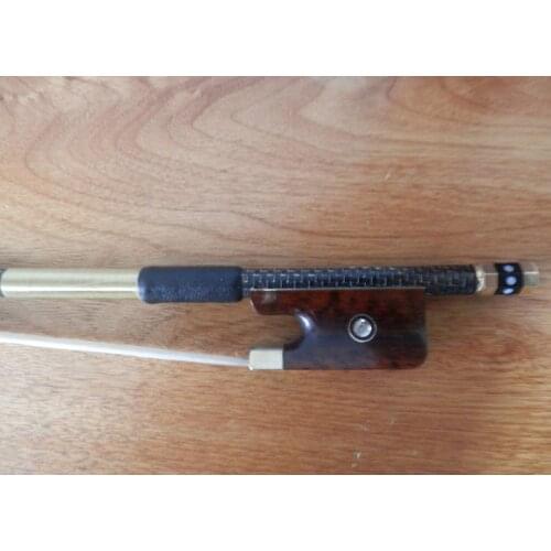 Cello parts ----Top Carbon Fiber Cello Bow 4/4 , snake wood frog , cooper mounted