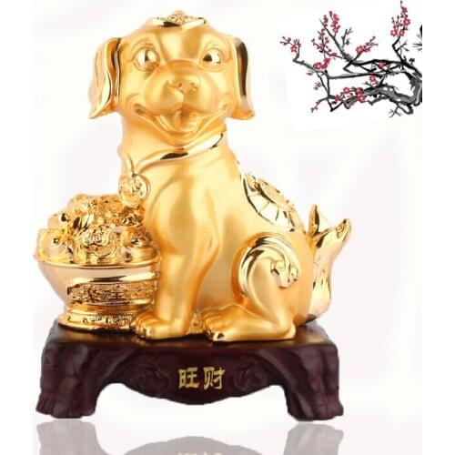 GOLDEN TWELVE ZODIAC ZHAOCAI TOWN HOUSE BELONG TO RAT TIGER RABBIT DRAGON AND SNAKE WEDDING GIFT LIVING ROOM HOME DECORATION