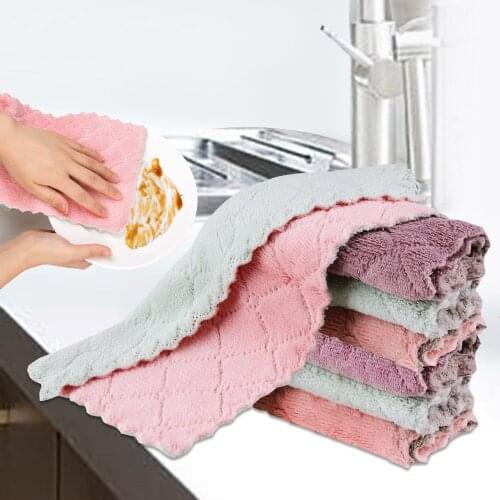 Moboss 1/3/4/5 Pcs Home microfiber towels for kitchen Absorbent thicker cloth for cleaning Micro fiber wipe table kitchen towel