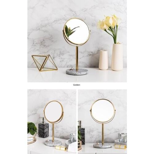 1PCS Marble Makeup Mirror Girl Heart Mirror Desktop Princess Mirror Web Celebrity Creative Desktop Dressing Mirror