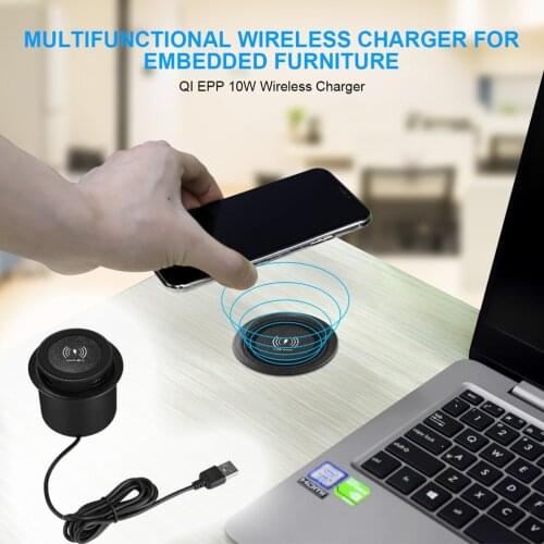 10W Fast Wireless Built-In QI Charger Desktop Multiple Protection Universal Liftable Wireless Qi Charging for Huawei Samsung