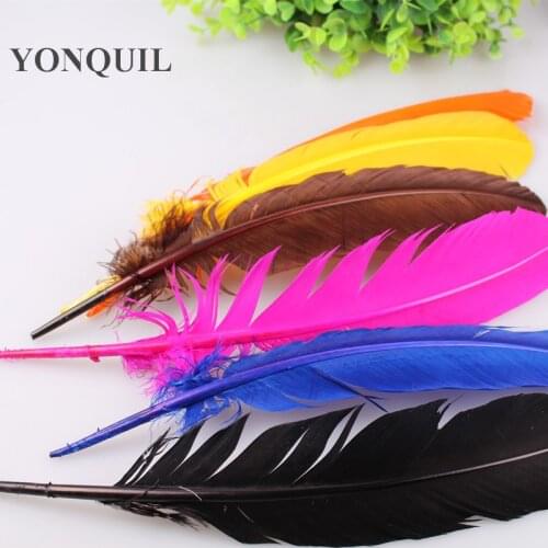 100PCS/Lot TURKEY QUILLS 20-30cm Dyed Craft TURKEY Wing Feathers Slected For DIY Millinery Fascinator Hair Accessories 11 Colors