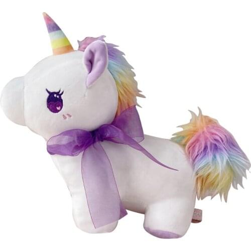 32/42CM Popular Plush Rainbow Unicorn Doll Stuffed Animals Toys Super Soft Sofa Cushion Christmas Home Decor For Kids Gifts