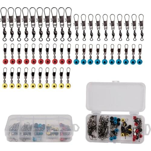 50pcs/lot Stainless Steel Fishing Connector Pin Bearing Rolling Swivel Ring Lure Tackle Fishing Hook Accessorries