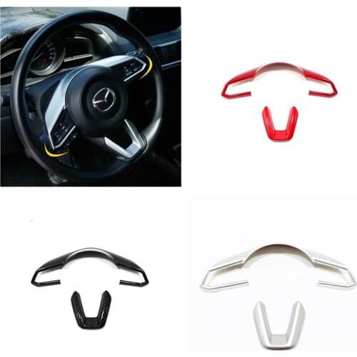 Car Steering Wheel Covers Trim Sticker For Mazda 2 Demio 3 6 CX-3 CX-5 CX5 CX-4 CX8 CX-9 Axela ATENZA 2017 2017-2021 Accessories