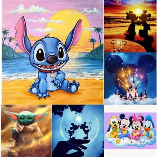 Disney Round Drill Diamond Embroidery Full Diamond Mosaic Cross Stitch Kits DIY 5D Diamond Painting Home Decor Art Craft Gift