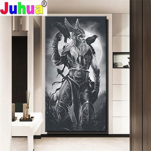 Large Size Diy diamond Painting Old man and the crow full square round drill Pattern mosaic wall crystal diamond embroidery