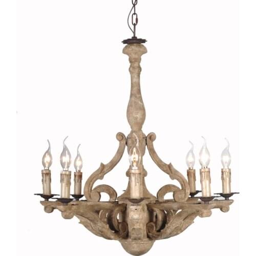 American country retro wooden chandeliers bedroom living room dining room old wrought iron chandelier