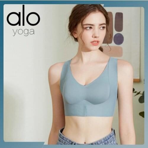 Alo Yoga Seamless Underwear Womens thin One-piece Sports Bra vest Style Small Chest Gather Comfortable Bra
