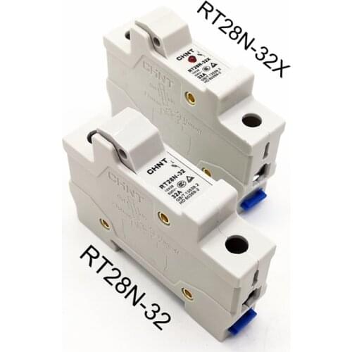 CHINT RT28N-32X 1 Pole DIN Rail Mount Fuse Holder Base with Indicator Light 1P for 10x38mm Fuse