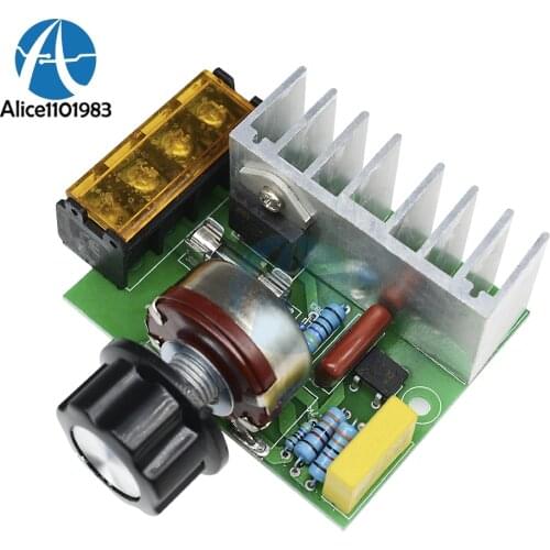 4000W 0-220V AC SCR Electric Voltage Regulator Motor Speed Controller Dimmers Dimming Speed With Temperature Insurance