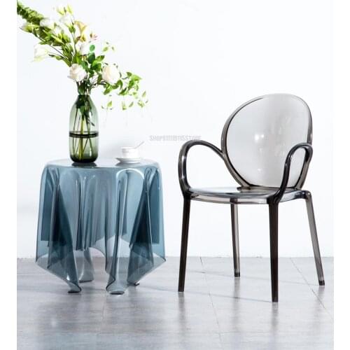 Nordic Creative Transparent Chair Designer Dining Chair High Grade Club Chair Modern Simple Back Armchair Plastic Chair
