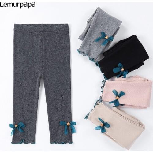 Children leggings Girls Pants Cotton High Elasticity Warm Baby Legging Bowknot Cute Soft Four Seasons Child Trousers Toddler