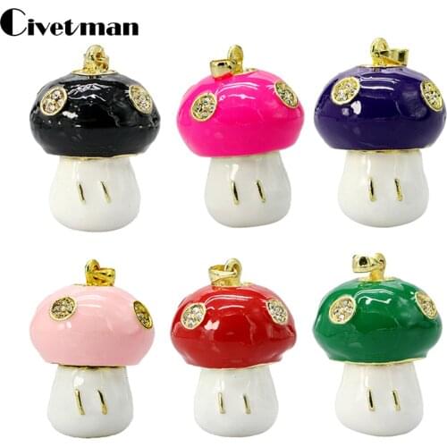 Pen Drive 128GB Metal Crystal Mushroom Model 4GB 8GB 16GB 32GB 64GB 256G USB Flash Drive Lovers Flash Disk Memory Stick Necklace