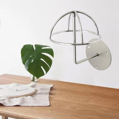 Wall Mounted Stainless Metal Hat Wig Stand Display Rack Umbrella Shape