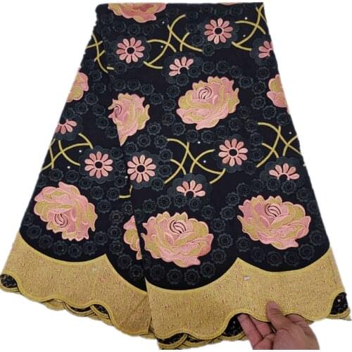 Latest 100% Cotton African Lace Fabric 2021 High Quality Lace Nigerian Swiss Voile Lace In Switzerland HL-160