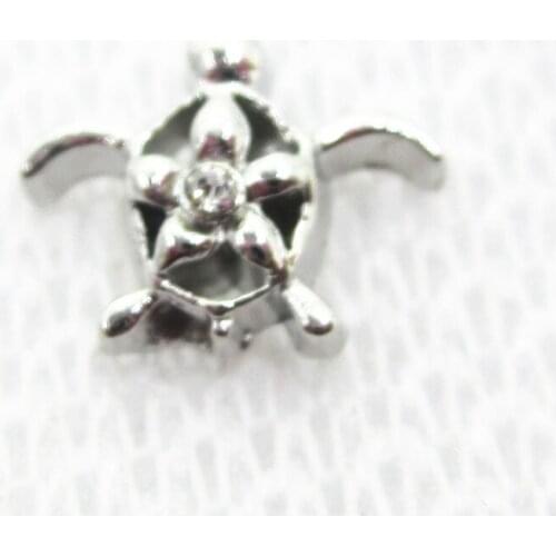 New Arrive 20pcs/lot Silver Turtle Floating Charms Living Glass Memory Lockets DIY Jewelry pendants Charms