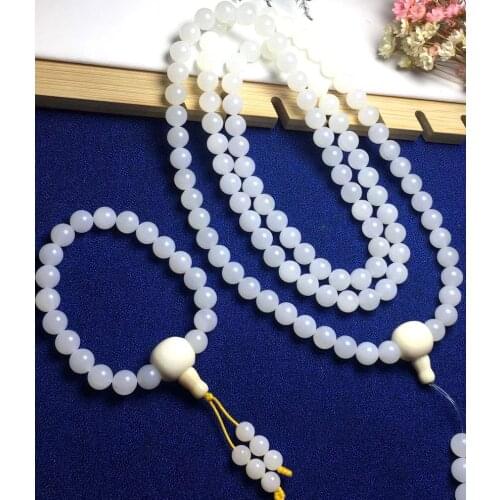 Very Rare Sea tridacna Mala Bead Bangle with Necklace Amulet giant clam Organic gem Quality