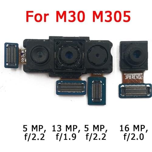 Original Front Rear Back Camera For Samsung Galaxy M30 M305 Main Facing Camera Module Flex Replacement Spare Parts