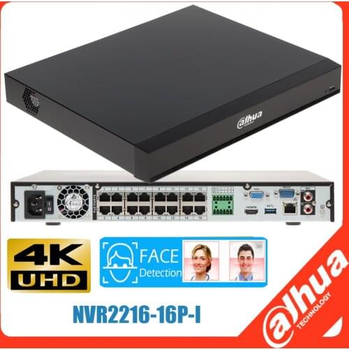 Original Dahua AI face NVR 4K SMD Plus IVS 16 PoE H.265 POE NVR2216-16P-I Face Recognition Detection Video Recorder