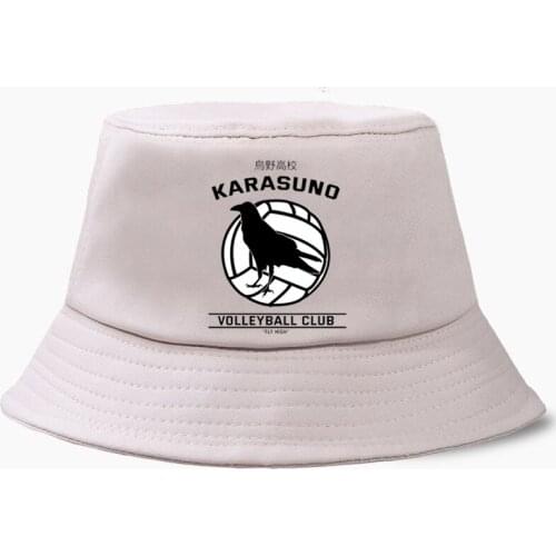 Japanese Anime Haikyuu Bucket Hat Karasuno Volleyball Club Caps Summer Mens Women Fisherman Panama Bob Hats Hip Hop Beach Cap