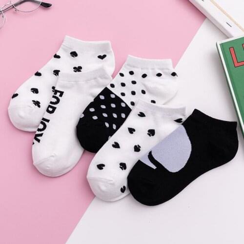 Spades Print Boat Socks Happy Street Skate Socks Ankle Cotton Short Summer Funny Women Invisible Socks Funny Novelty Comfortable