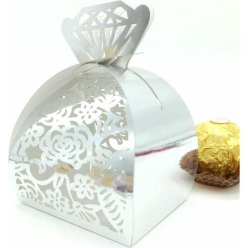 New Hotsale 50Pcs/set Flower Wedding Candy Boxex Favor Ribbon Gift Candy Butterfly Ribbon Box Wedding Party Decoration 9ZSH136