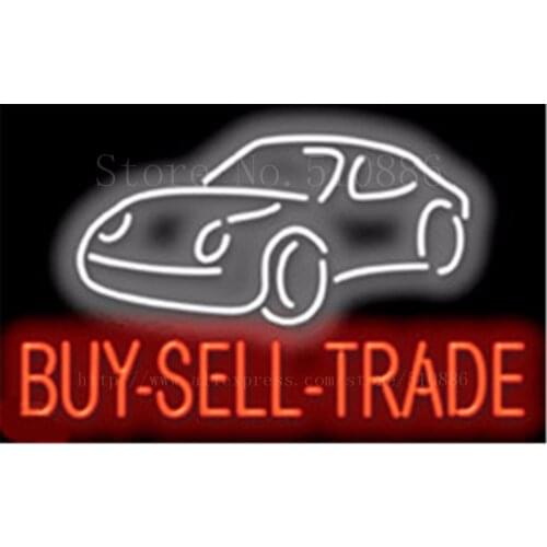 Buy-Sell-Trade Auto Car Repair Real Glass Tube Car neon sign Handcrafted Automotive Shop Store Signs Signboard Signage 19"x15"