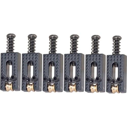 Durable 6pcs/Pack Electric Guitar Zinc Alloy Roller Locked String Bridge Saddles