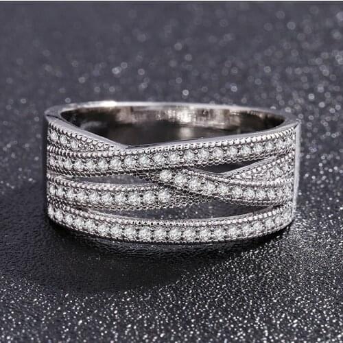 Sale New Womens Fashion Ring Crystal from Austrian Party Luxury Bridal Jewelry 925 Silver Wedding Engagement Ring