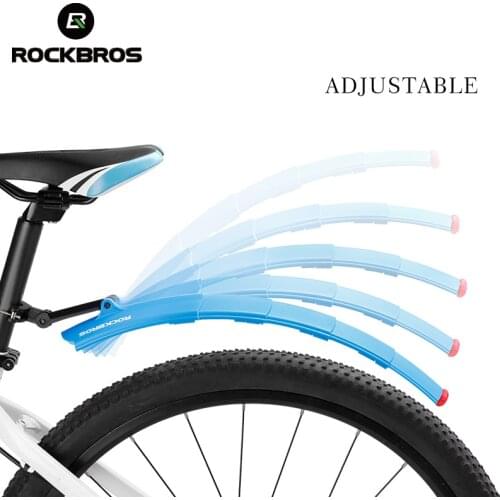 ROCKBROS Telescopic Bicycle Fenders Foldable Mudguards MTB Front Rear Quick Release Mud Fender With Taillight Bike Accessaries