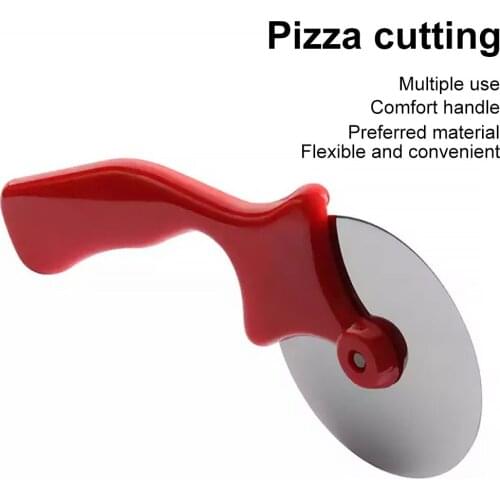 Stainless Steel Roller Type Pizza Cutter Bread Pies Wheels Rotary Cake Cut Cooking Tool