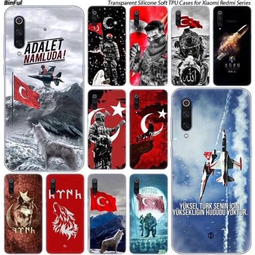 Hot Turkey soldier Wolf Silicone Case For Xiaomi Pocophone F1 9T 9 9SE 8 A2 Lite A1 A2 Mix3 Redmi K20 7A Note 4 4X 5 6 7 Pro S2