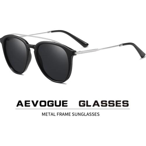 AEVOGUE New Men Women TR Fashion Classic Polarized Sunglasses Round Retro Sun Glasses Brand Designer UV400 AE0824